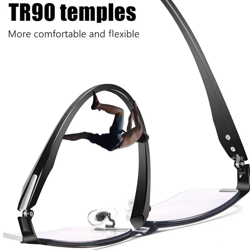 Progressive Multifokale Photochrome Lesebrille Anti-blau Licht Weit Anblick Gläser Männer Halb Rahmen Business Presbyopie Brille – Detail 13