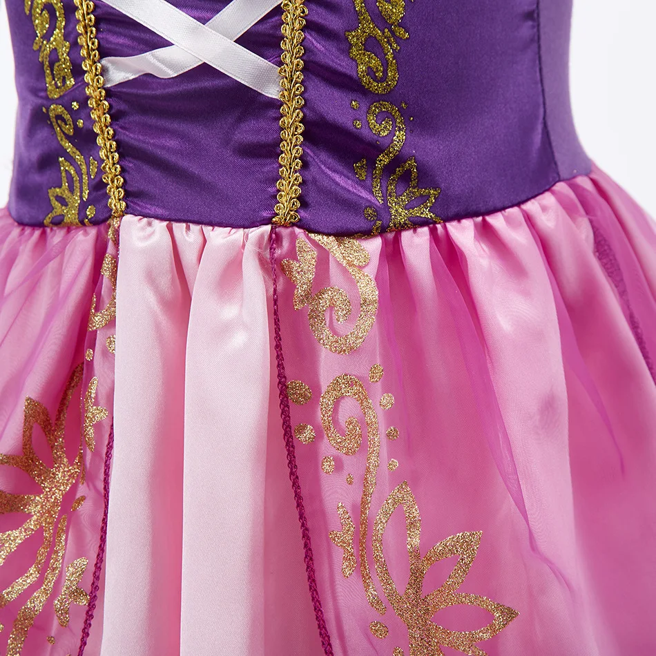 Disney Princess Rapunzel Costume Girls Children Dress Up Tangled Birthday Carnival Halloween Party Fancy Dress Tangled Clothes view 6
