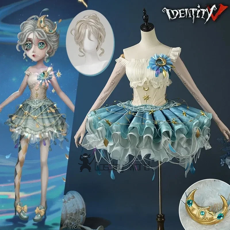 

Identity V Female Dancer Drifting Moonlight Cosplay Costume Wig Margaretha Zelle Dress Headwear Earrings Props Women Girls Party