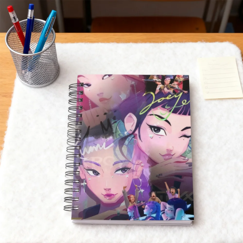 K-pops شيطان الصيادين أنيمي Kawaii دفتر الطالب حساب اليد ملصق رسالة كتاب الأطفال مذكرات كتاب الرسم كتاب الرسائل