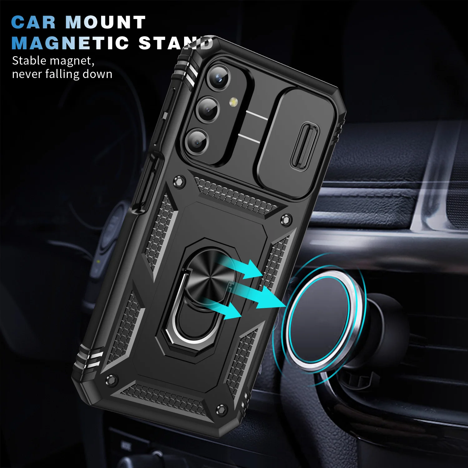 for Samsung A55 A 55 35 15 Fall Protection Hard Case for Samsung Galaxy A55 A35 A15 5G A54 A34 A14 A53 Kickstand Armor Covers