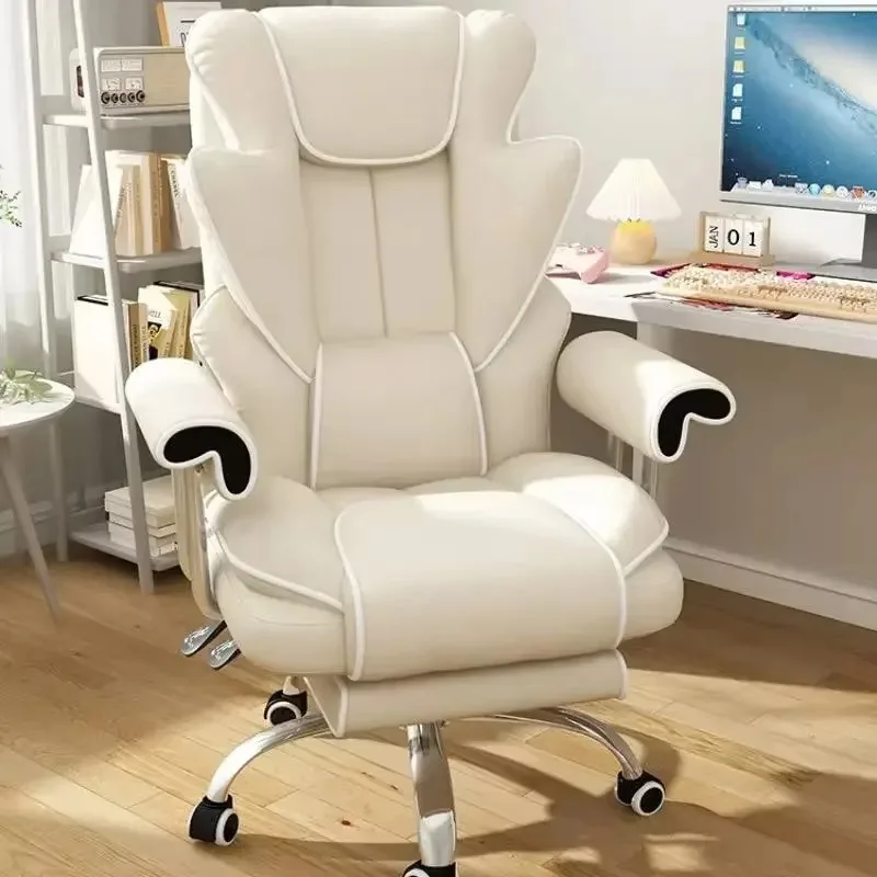 

Beige Armrest Office Chair Luxury Elegant Comfy Swivel Executive Gaming Chairs Ergonomic Design Sillas De Escritorio Furniture