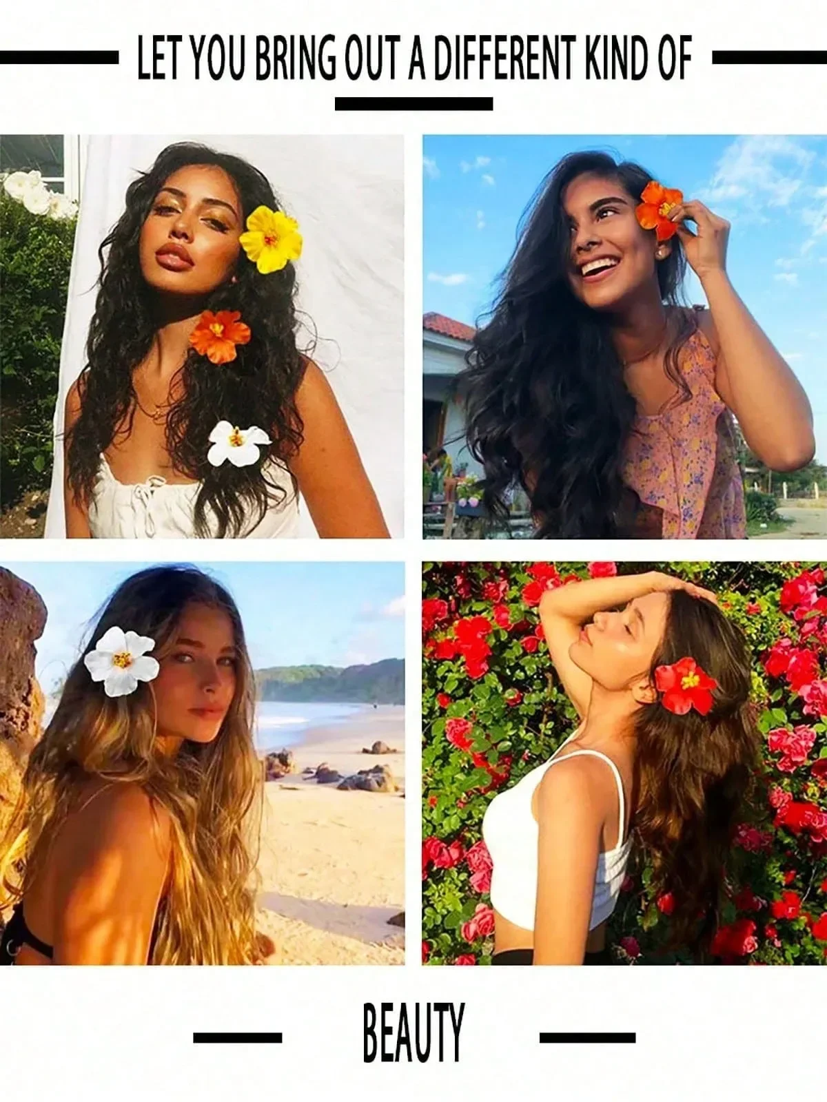 1 Uds. Pinza de pelo de flor hawaiana para mujeres y niñas, Clip de flequillo lateral de flor bohemia romántica, pinzas para el cabello BB, accesorios para el cabello