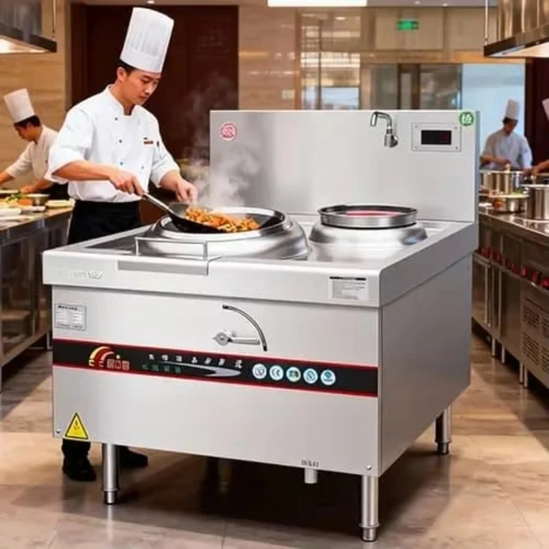 Industrial Kitchen Commercial Electric Induction Wok Cooker Burner Stove Chinese Range for Restaurant Cooking Machine Custom