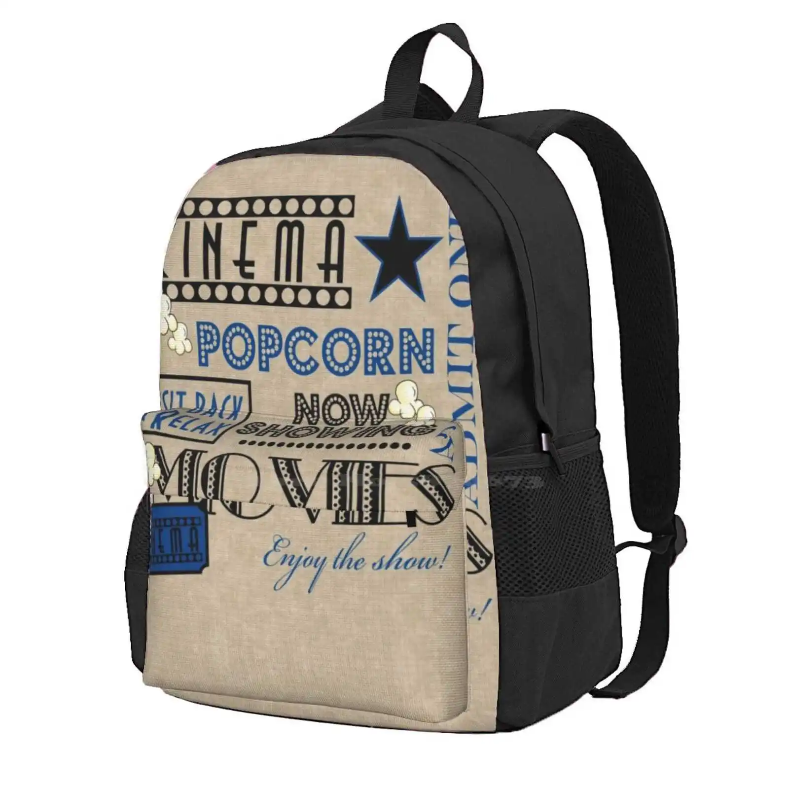 Movie Theater Cinema Admit One Ticket Pillow-Blue Hot Sale Schoolbag Backpack Fashion Bags Theater Theatre Night Home Cinema