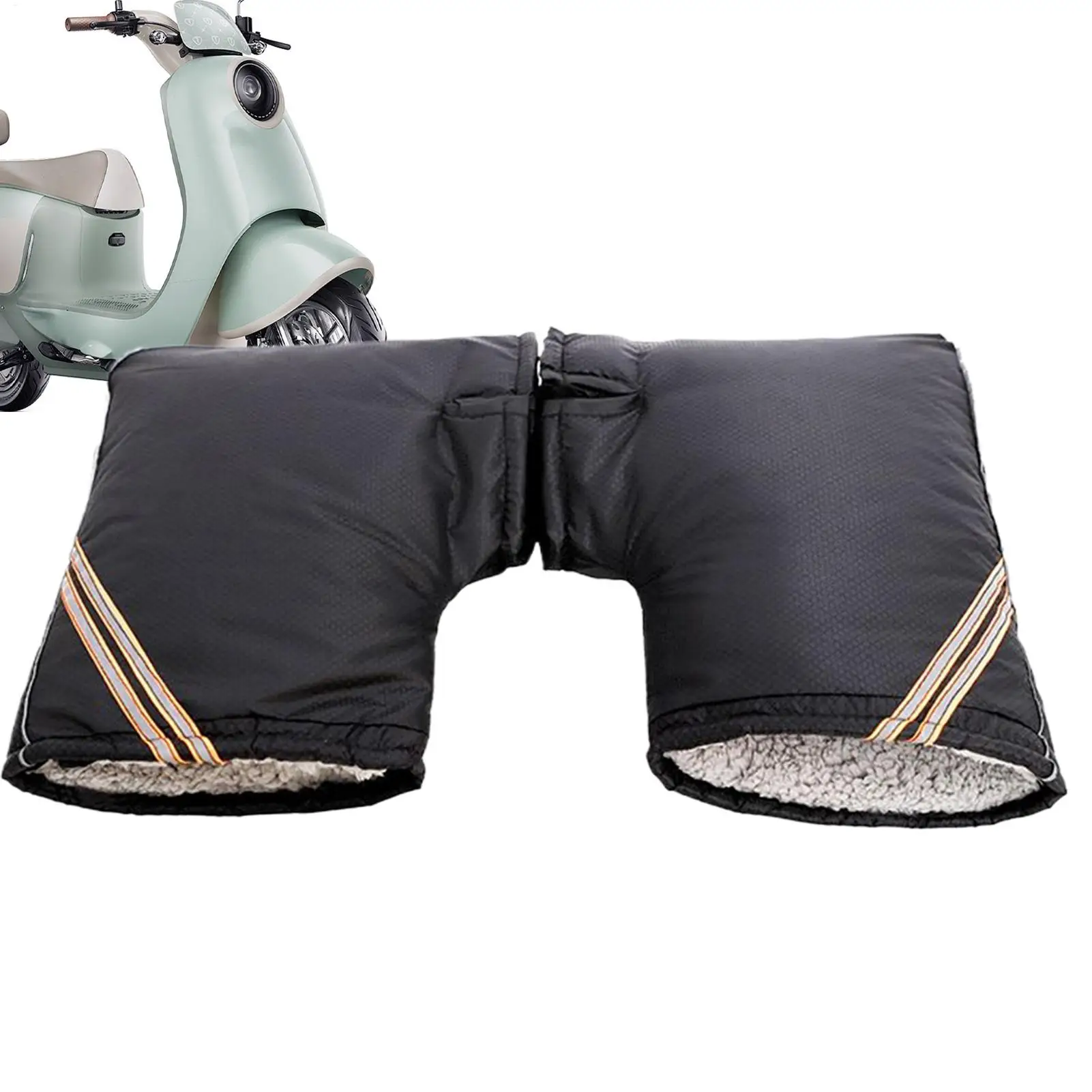 Winter Motorcycle Handlebar Gloves Reflective Waterproof Hand Muffs Windproof Warm Handlebar Muffs For Cold Weather Men Women