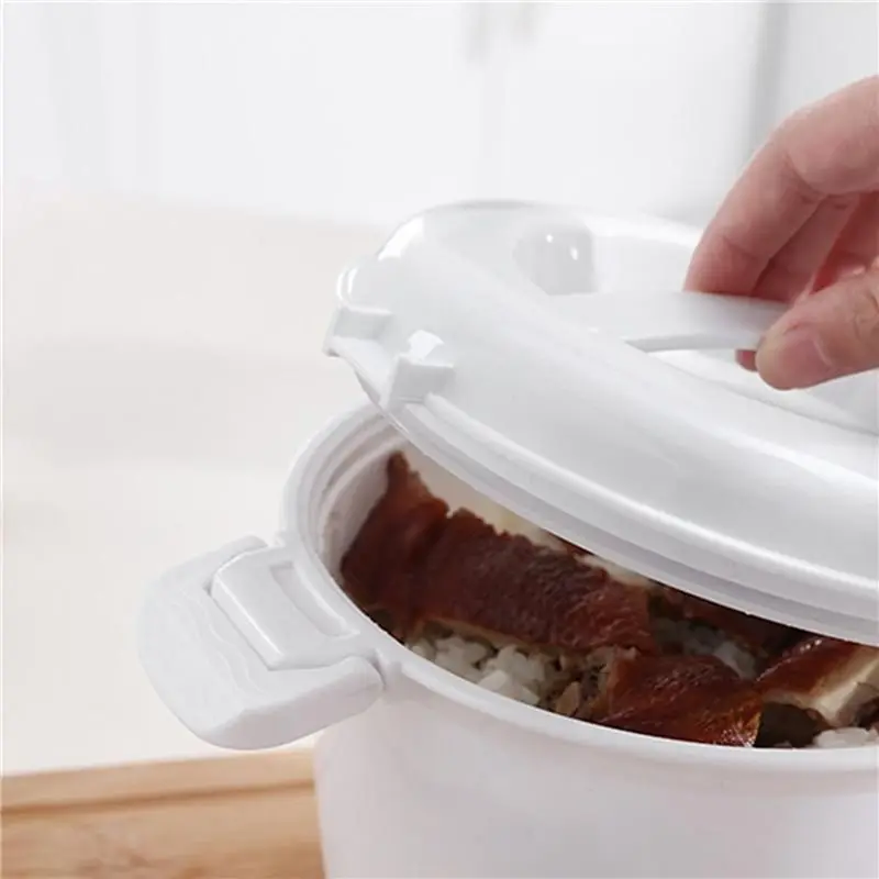 A84G-2X Microwave Rice Cooker Multifunction Small Lunch Container Microwave Cooker Cookware For Microwave Oven 17.5X21x14cm