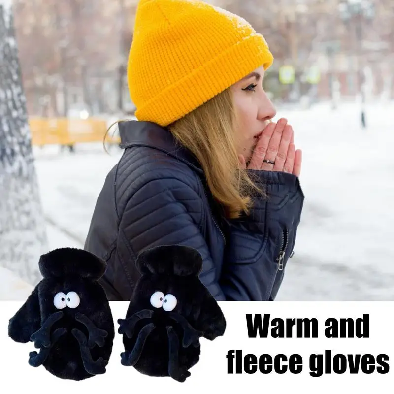 Cute Winter Gloves Funny Soft Warm Mittens Soft Thermal Lined Thick Warm Touch Screen Knit Gloves for Driving Biking Running