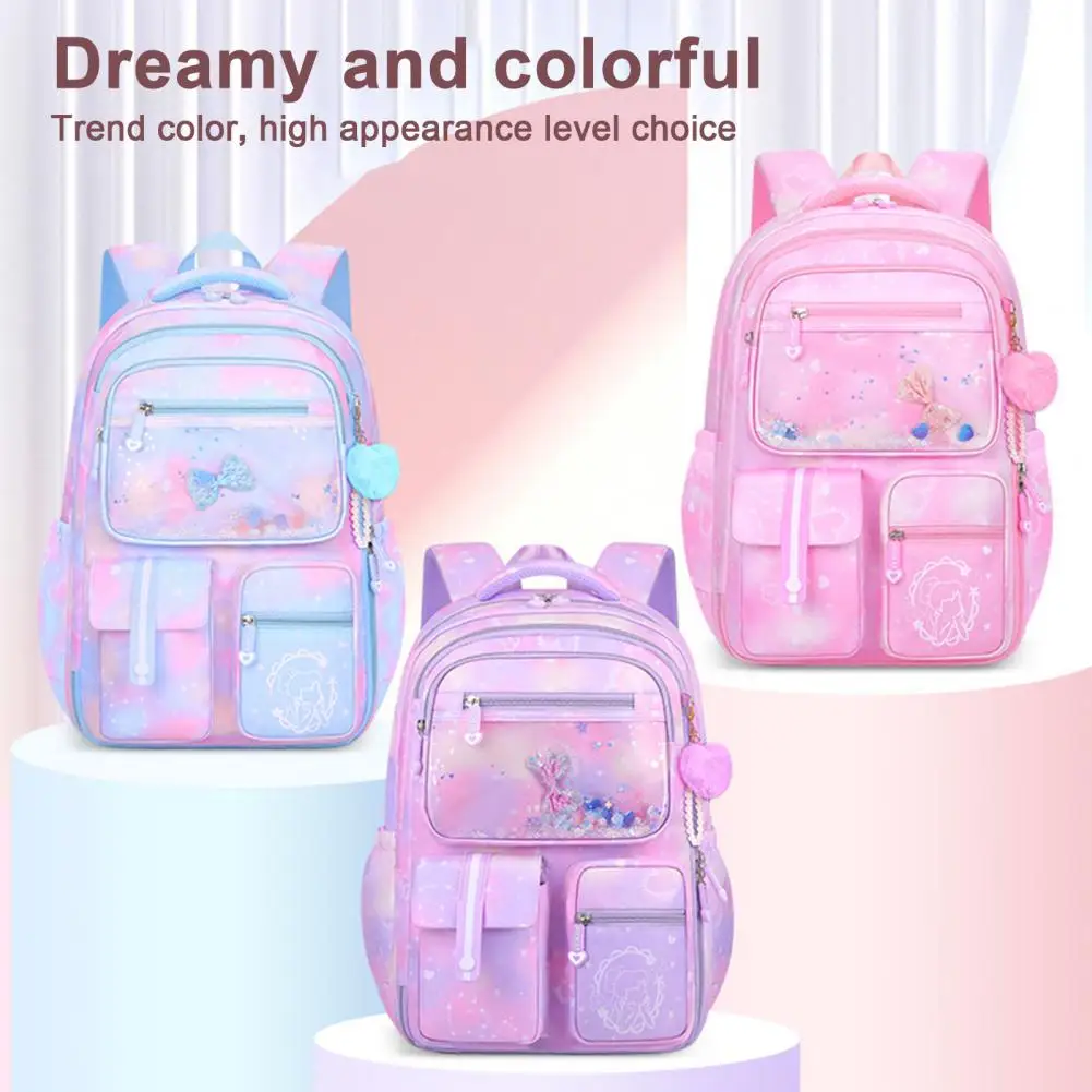 

Girls Backpack Colorful Adjustable School Bag with Capacity Breathable Mesh Lining Ideal for Elementary Students Elementary