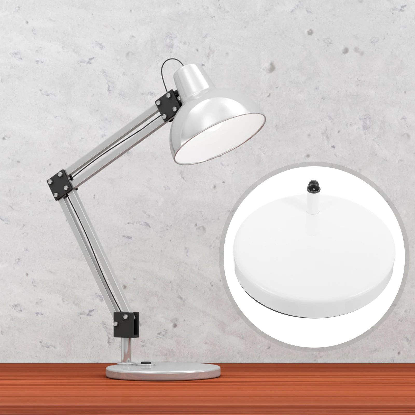 

American Style Foldable Swing Arm Desk Lamp Base 190mm White Iron Disc Universal Table Lamp Accessories Base Only