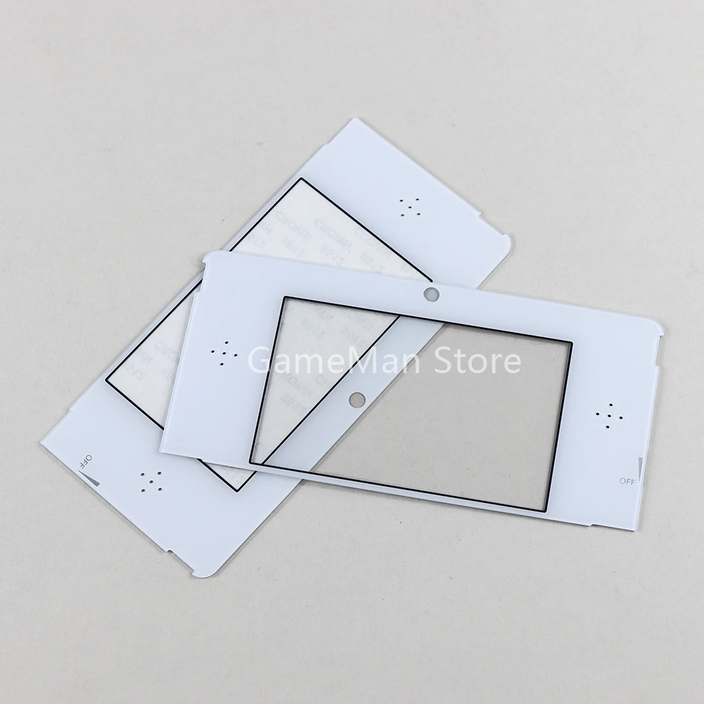 2 unids/lote reemplazo de cubierta de lente de marco de pantalla LCD frontal superior de plástico blanco negro para 3DS