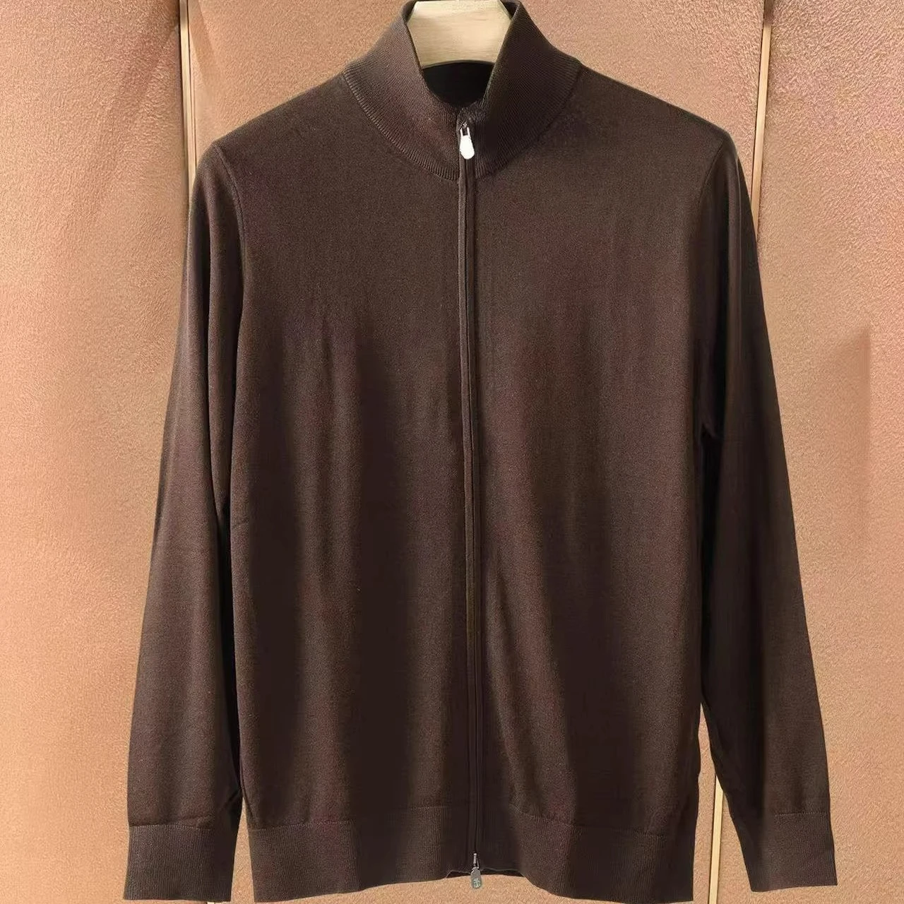 إيطاليا BC الرجال الخريف والشتاء موضة جديدة نصف سستة الوقوف الرقبة محبوك سترة رجال الأعمال عادية كم طويل سترة #4