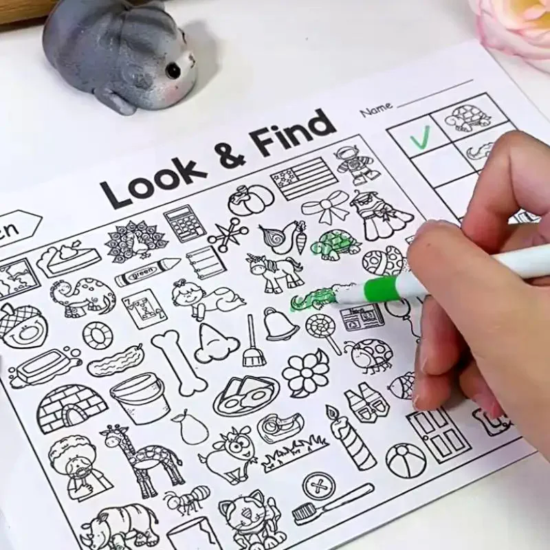 32 páginas/livro iluminação infantil colorir treinamento jogo interativo concentração de observação das crianças diversão para encontrar jogos