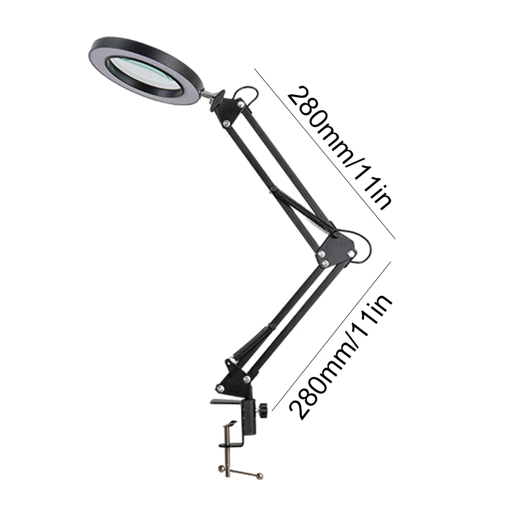 10X LED Magnifying Magnifier Illuminated Magnifier Lamp 3 Color LED Magnifying Glass for Welding/Table Lamp/Skincare Beauty