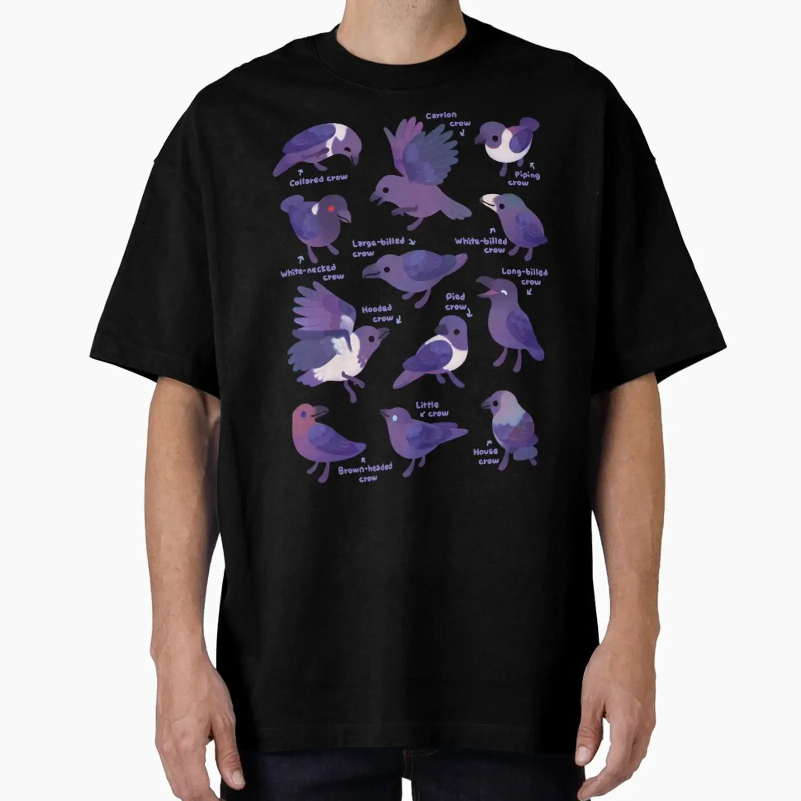 Happy crows dark designed and sold by pikaole vintage Washed Soft Stylish Top For Everyday Wear fashion Breathable streetwear