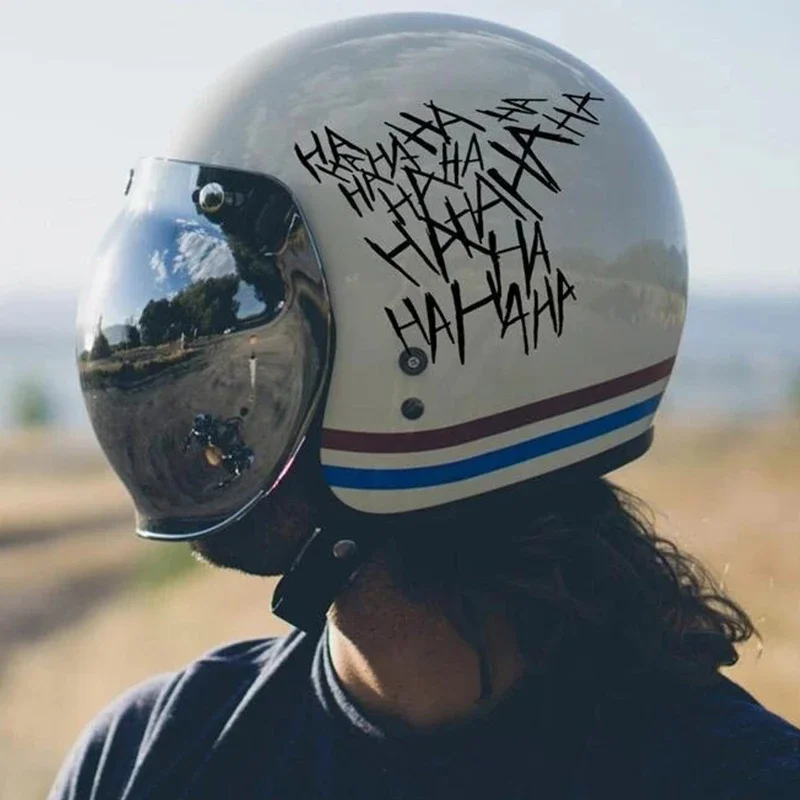 

Humor HAHAHAHA Motorcycle Vinyl Stickers - Waterproof Decor for Helmet/Bumper/Fuel Tank - Durable Scratch Resistant Decoration