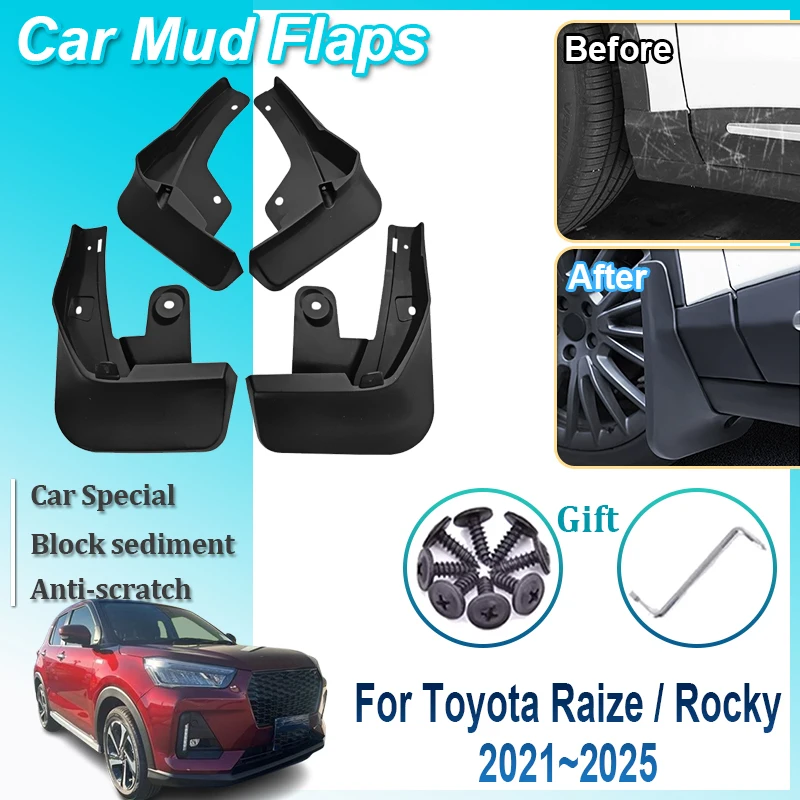 For Toyota Raize GR Daihatsu Rocky 2021-2025 Car Mudguards Splash-proof Front Rear Fender Wheel Covers MudFlaps Car Accessories