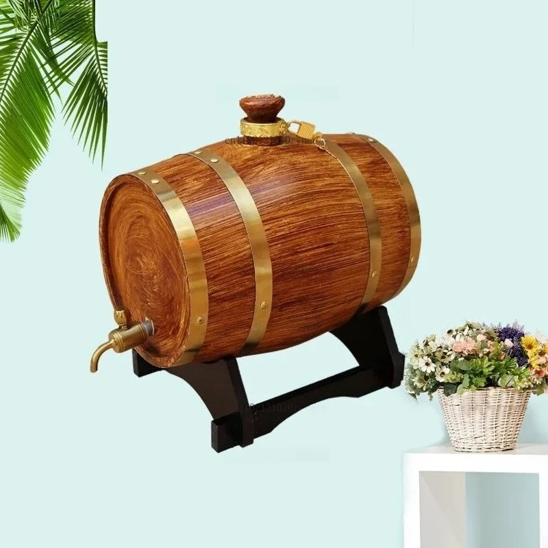 5 Liters Solid Wood Wine Barrel Household Small Storage Vessel For Baijiu And Red Wine