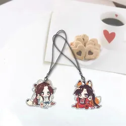 Tian Guan Ci Fu Anime Phone Chain TGCF Hua Cheng Xie Lian Cartoon Q Version Danmei Rope Lanyard Acrylic Pendant Collection Gift