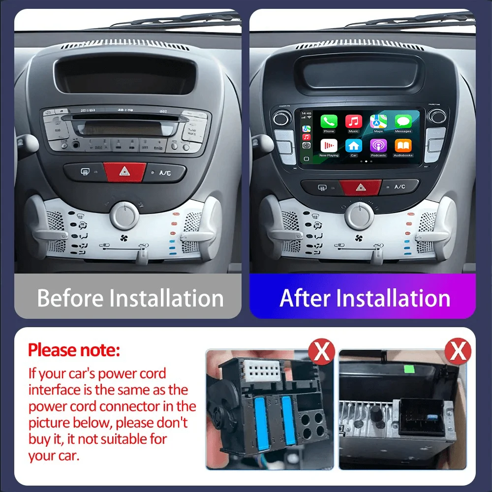 HMG Android 15 For Peugeot 107 Citroen C1 Toyot aygo 2005-2014 Car Radio Autoradio Auto Intelligent Systems Apple Carplay GPS