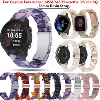 20mmTransparent Resin Strap Watch Band For Garmin Venu Sq Vivoactive 3/Vivomove HR/Forerunner 645 245 Smartwatch Bracelet Correa