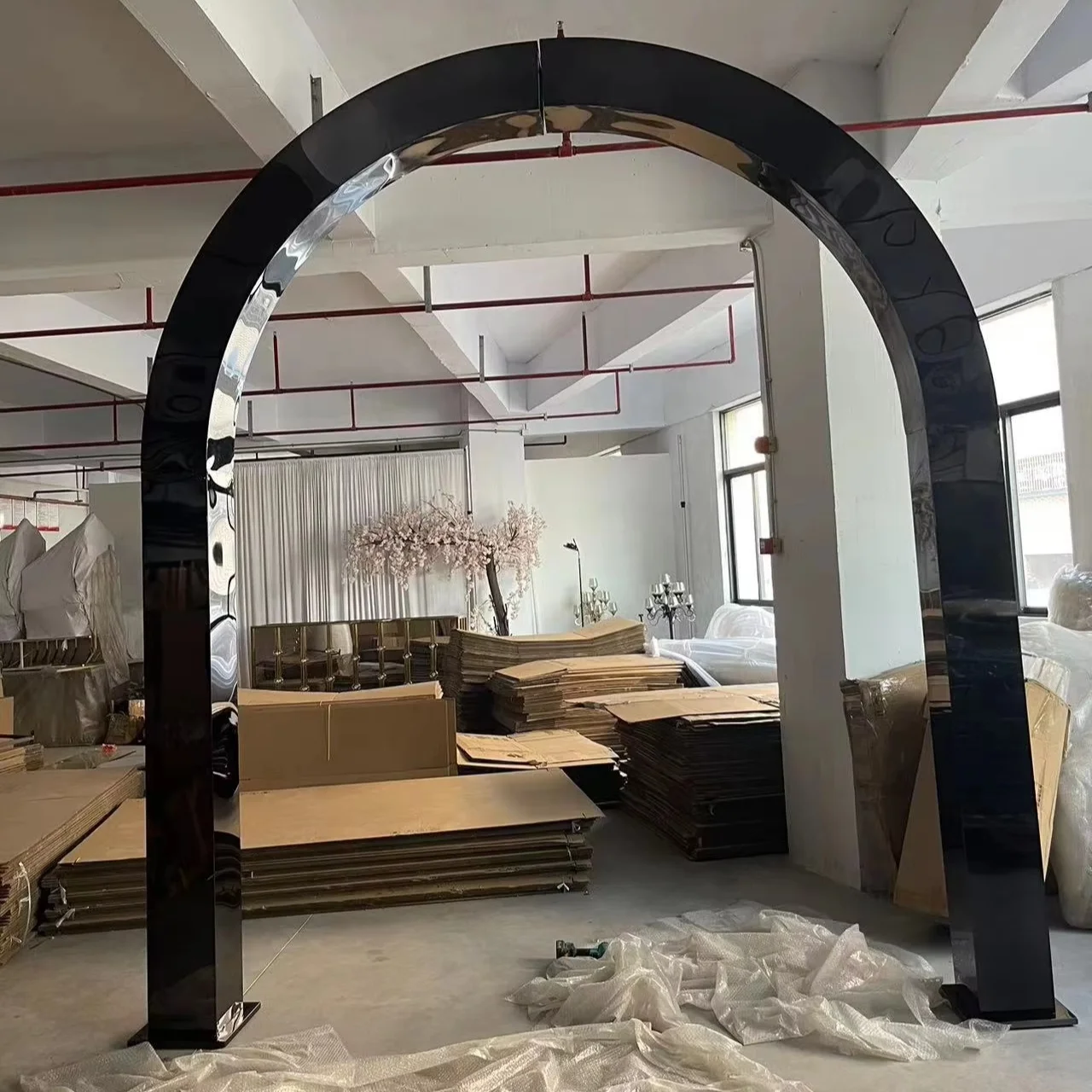 

#@Stainless Steel Black Wedding Arch 9ft Mandap Luxury Events Party Big Gazebo