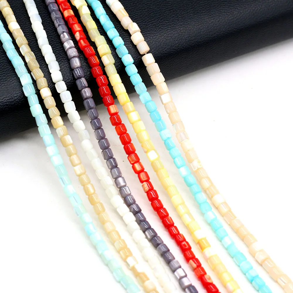 3.5mm Natural Shell Cylindrical Through‑Hole Beads Strand Beads for DIY Jewelry Making Necklace Bracelet Earring Accessories