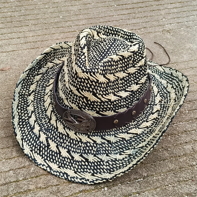 

Western Straw Cowboy hat straw hat solid summer sombrero vaquero Sunshade Jazz Hat Panama sun hat sombrero vaquero hombre chapea