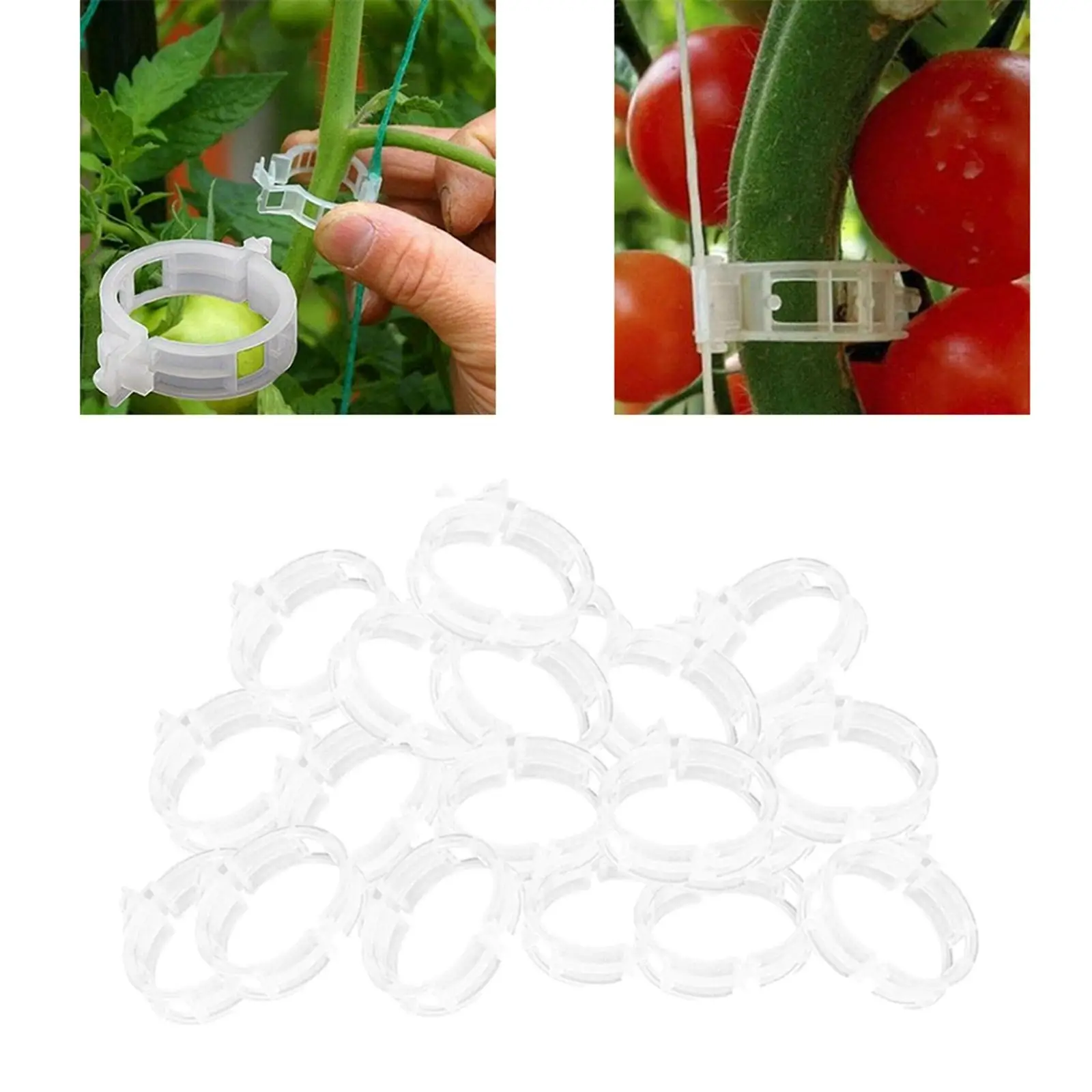 100 Pieces Plant Support Clips Portable Reusable Practical Vine Clips for Tomato Vine Vegetables Tomato Cages Grapes Plant Stalk