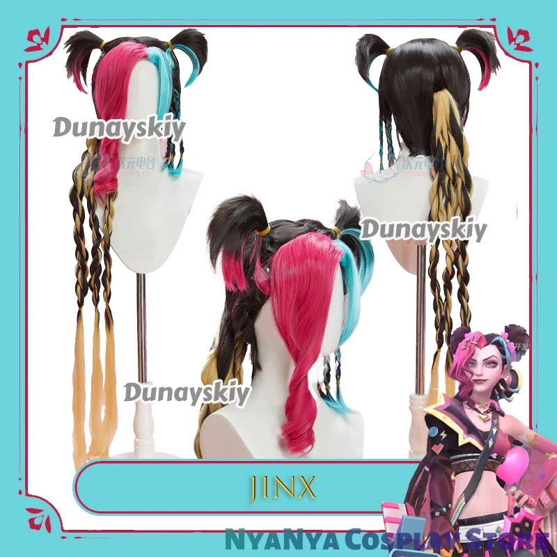 

Pink Blue Hairpiece For Anime Game Jinx Valentine Cosplay Wig Character Roleplay Deying Hair Day Jinxx Cosplay Free Cap Cosplay