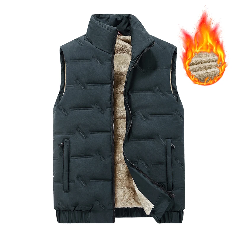 Autumn Winter Men Cotton Vest Jacket Thicken Warm Fashion Trend Jackets Male Coat Casual Waistcoat Brand Top Clothing Sportswear