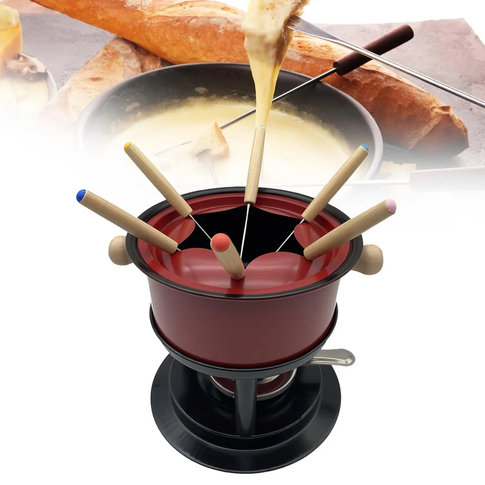 Juego de Fondue para brotes, olla para Fondue, taza para Fondue de Chocolate, queso resistente multifunción