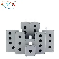 Metal Explosion-Proof Button Box Cast Aluminum Waterproof Control Box Switch Emergency Stop Box 123456 22MM Aluminum Alloy Box