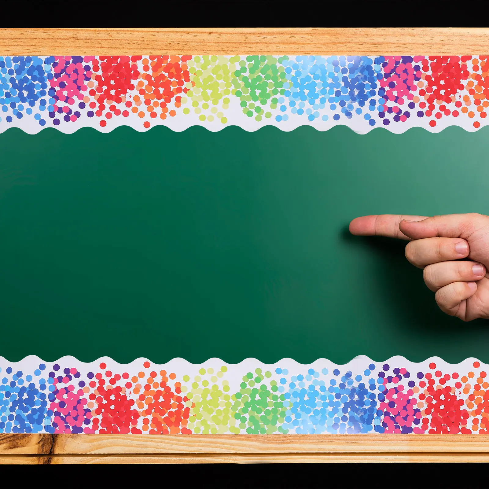 Rainbow Polka Dot Bulletin Board Border Paper Removable Decorative Sticker for Classroom Walls Blackboards Whiteboards
