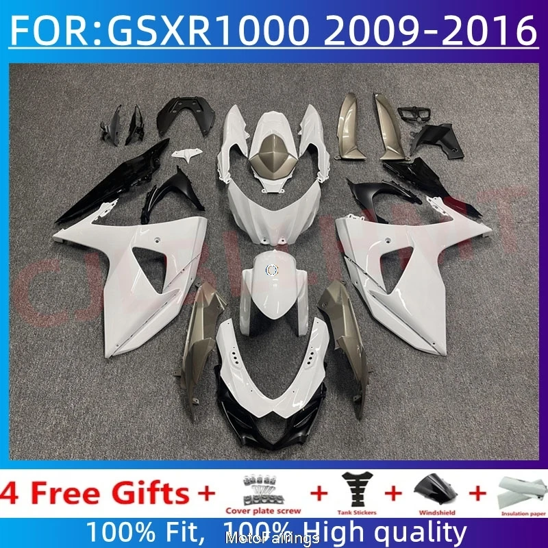Motorcycle Fairing Kit for 2009-2016 SUZUKI GSXR1000 GSXR 1000 GSX-R1000 2010 2011 2012 2013 2014 2015 K9 Fairings set white