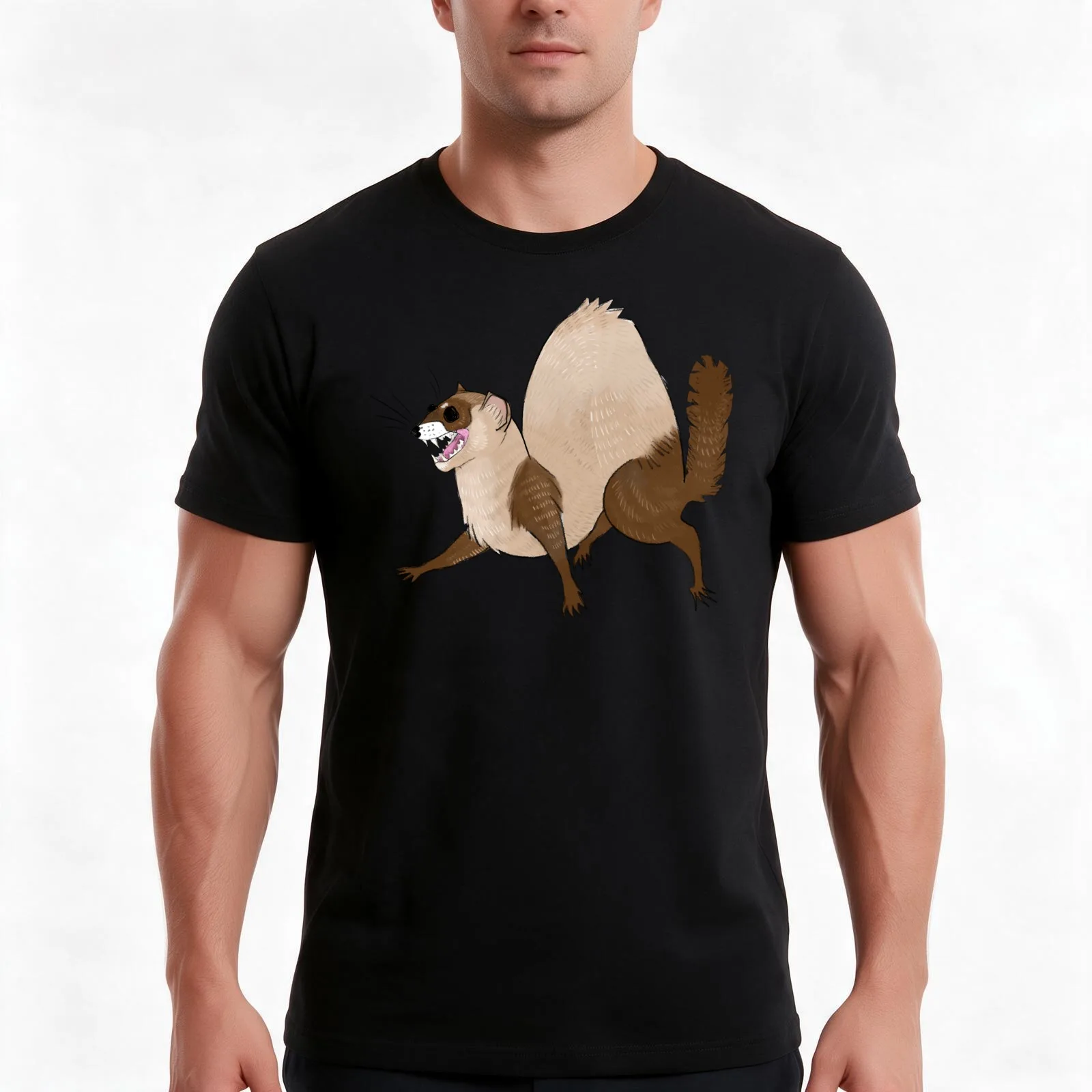 CHOCOLATE FERRET T-Shirt Summer Casual Cotton Tee Oversized Streetwear Tops Vintage Graphic Print Loose Fit Short Sleeve