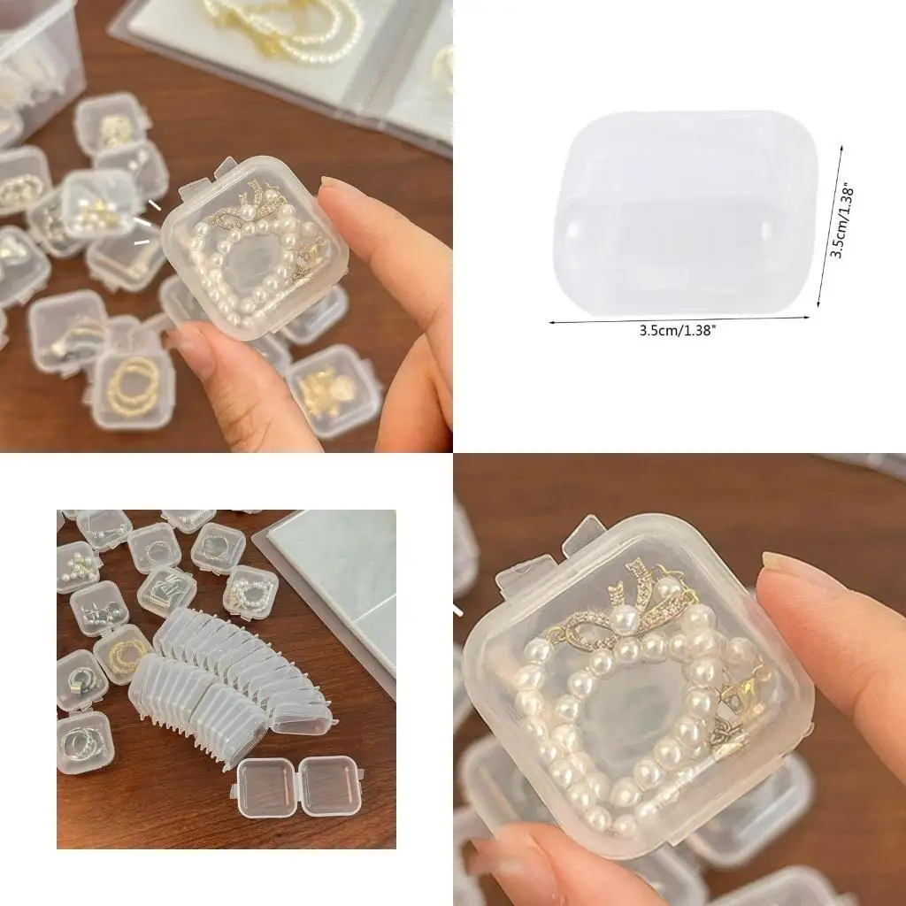 

J78F 10 шт./компл. контейнеры для хранения с откидной крышкой для мелких предметов серьги-гвоздики