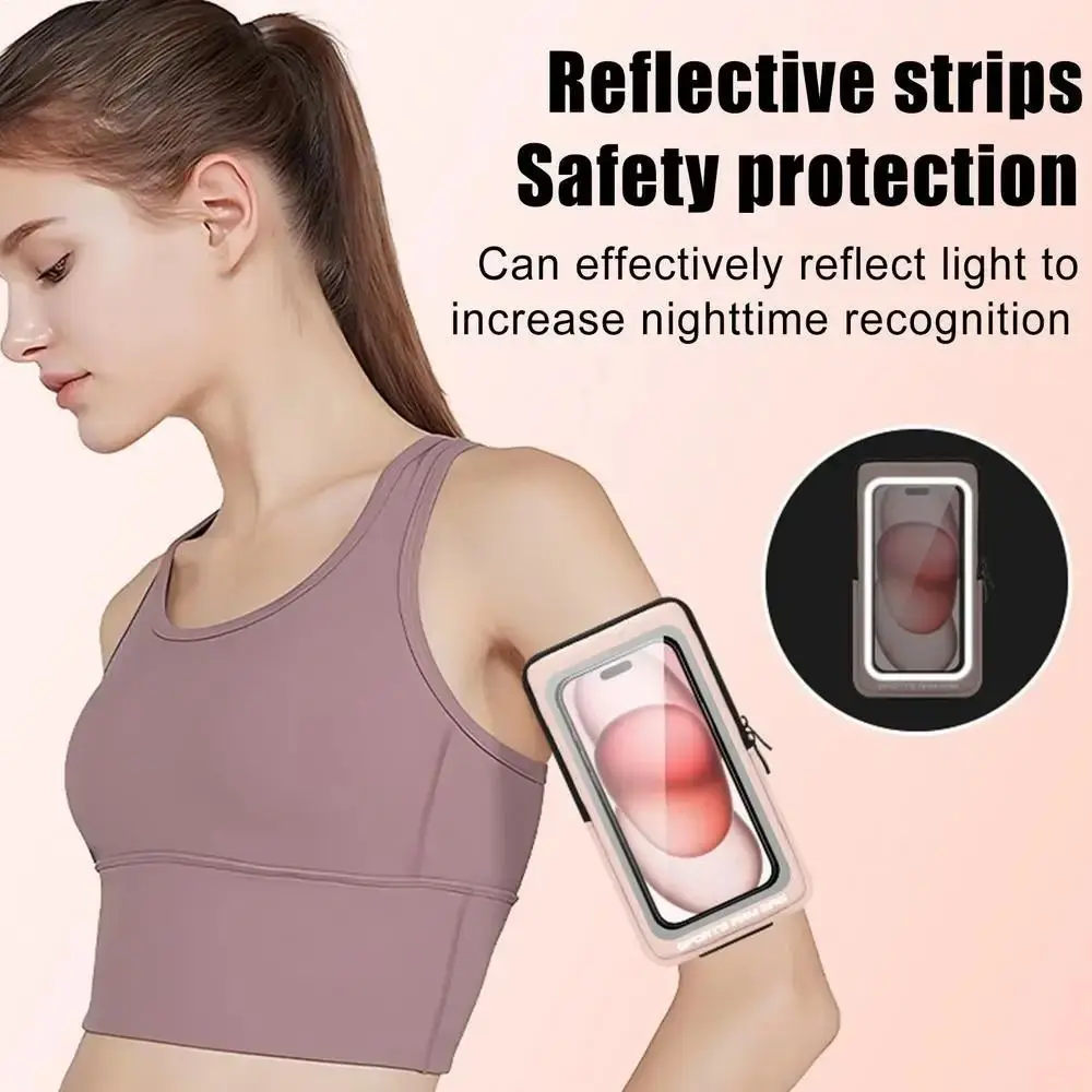 

Сенсорные нарукавники для телефона, водонепроницаемая сумка для хранения на руку/запястье/плечо, браслеты-переноска, разноцветные эластичные нарукавные повязки для сотового телефона