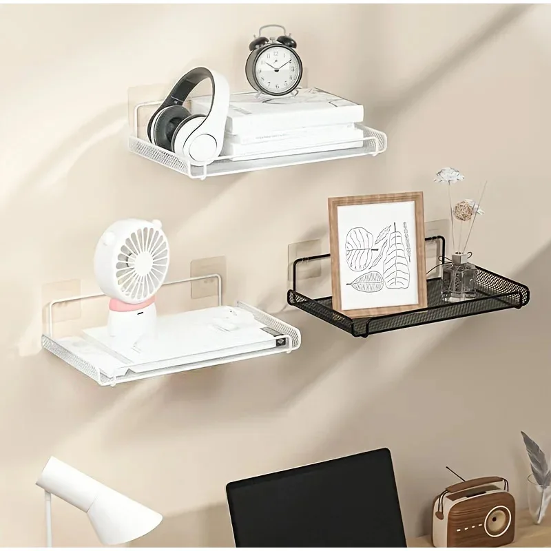 Stainless Steel Mesh Router Shelf Wall Mounted No Drill WiFi TV Box Holder Storage Organizer For Home Bathroom Kitchen Organizer