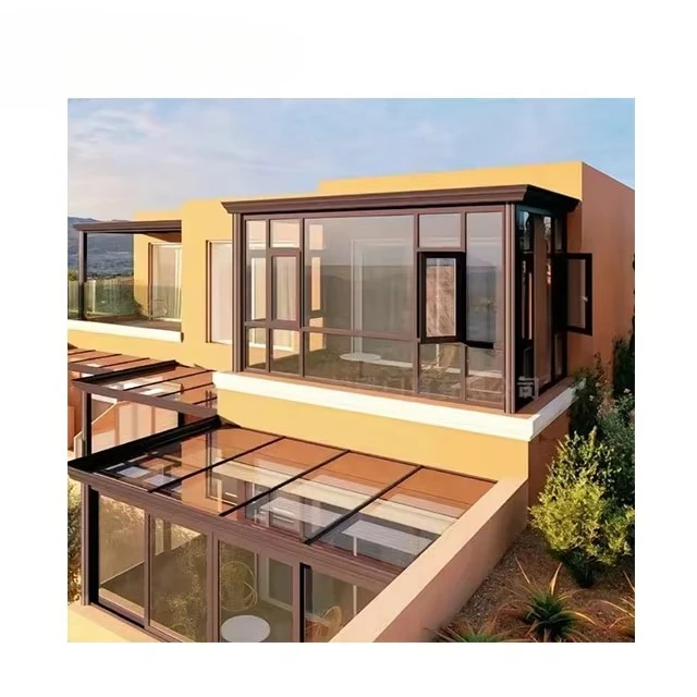 Solarium زجاجي من الألومنيوم لغرفة الشمس، سقف مقاوم للماء، تطبيق فيلا خارجية، Solarium تجاري، غرفة نوم من الألومنيوم في الهواء الطلق #3