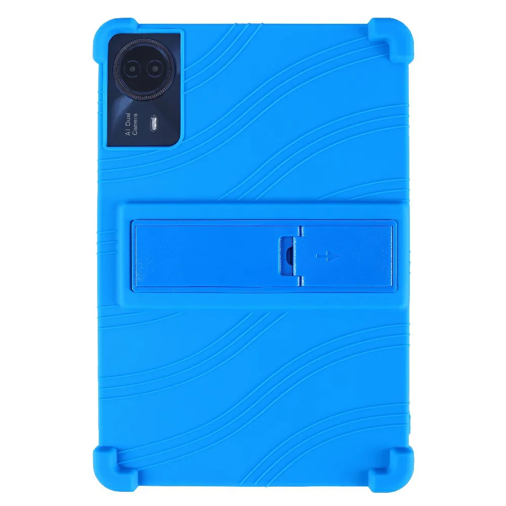 

For Teclast T50HD Silicone Case with Kickstand Rugged Protective Cover - Dark Blue