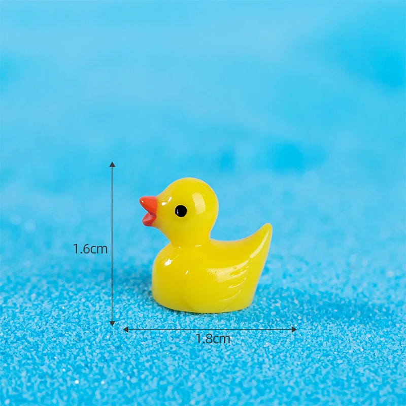 50/100 Uds Mini pato de resina figuritas en miniatura adornos Hada Animal patos pequeños para casa de muñecas pecera DIY