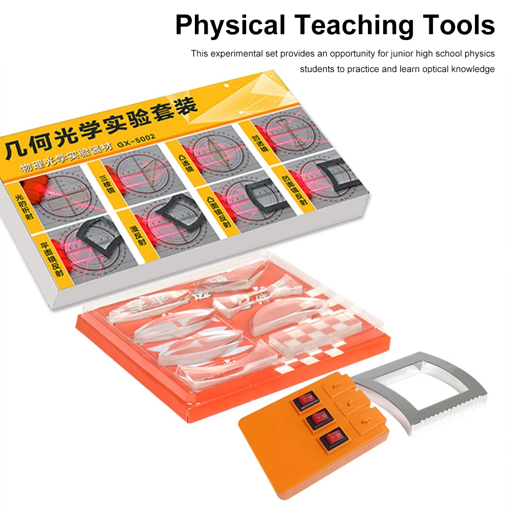 

Набор для экспериментов по геометрической оптике: комплект оптических линз (выпуклая, вогнутая линза), рефракция и отражение света, практические учебные наборы для детей, подарок