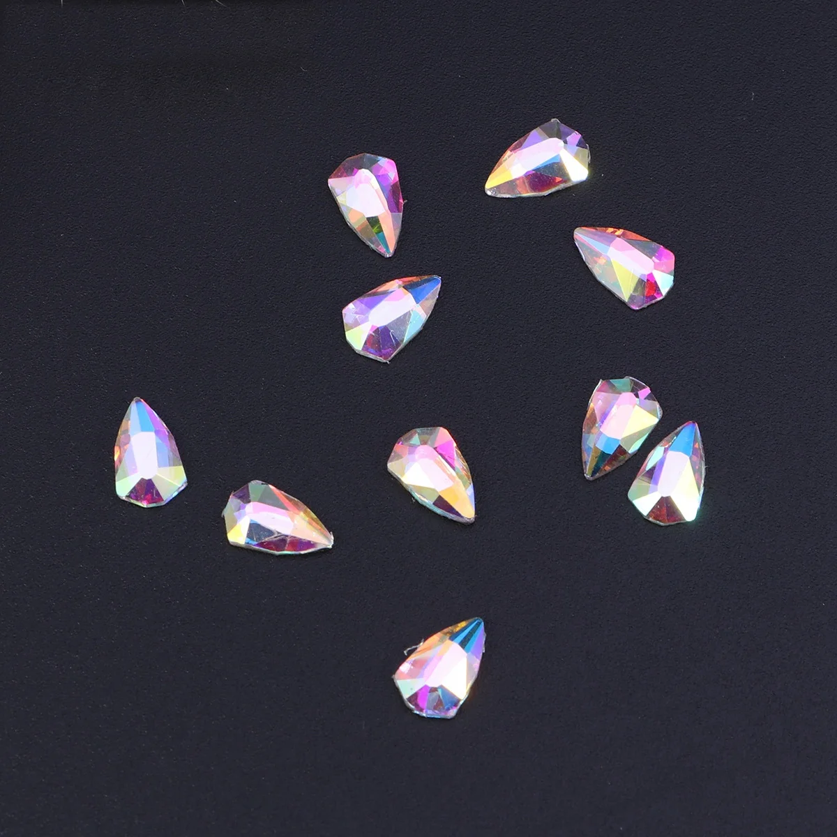 

10 шт., стразы для дизайна ногтей, имитация кристаллов, плоская задняя часть, 5x8 мм, форма щита, декор для ногтей «сделай сам», для гламурного украшения маникюра