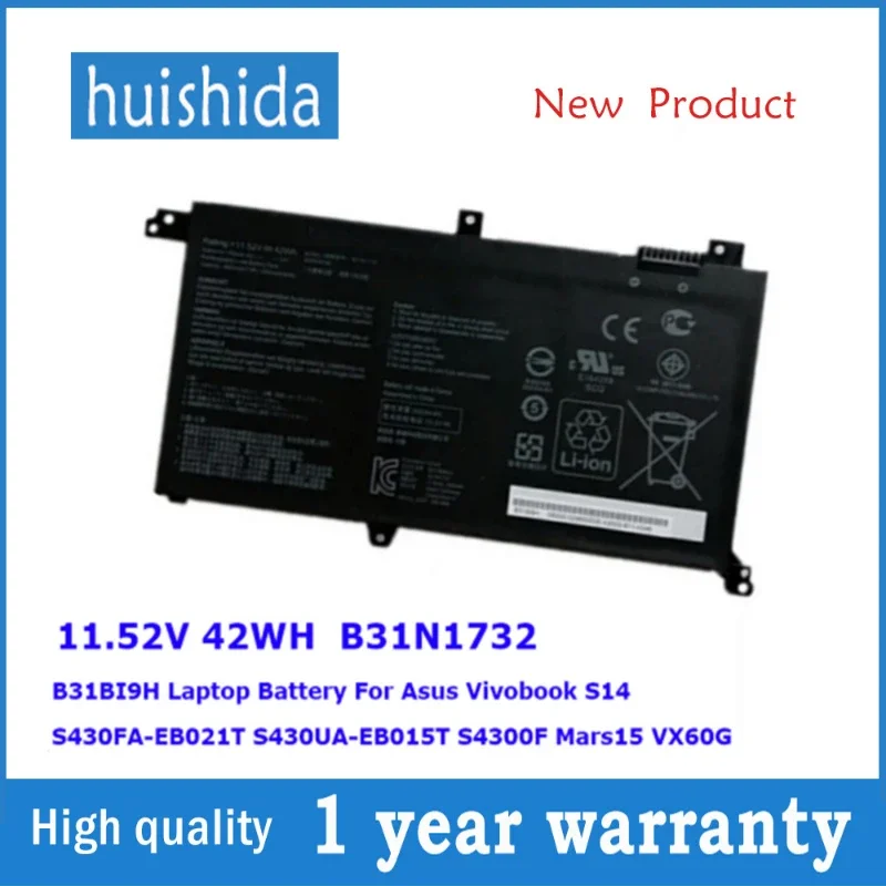 

Suitable for ASUS B31N1732 VX60G S2 Generation S4300F/U X571G Laptop Battery 11.52V 42WH Laptop Parts & Accessories Batteries
