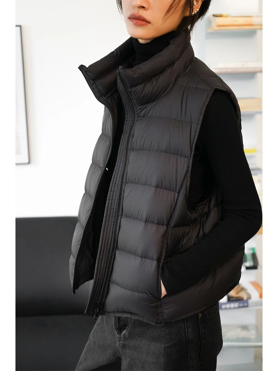 

Пуховый жилет Bla Du 996, белый, из 90% пуха, для повседневной носки, простой, короткий, на молнии, теплый