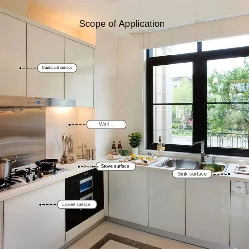 60CM Marble Kitchen Oil-Proof Film Waterproof Self-adhesive Wall Tile Sticker Moisture-Proof Countertop Cabinet Cover Wallpaper