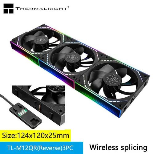 Thermalright TL-M12Q 3 en 1 ventilador de refrigeración para caja de computadora, empalme inalámbrico/marco infinito/ventilador de alto rendimiento