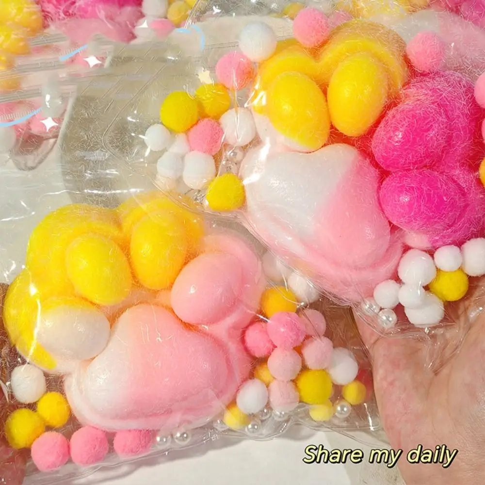 Juguetes para apretar Pata de Gato de Navidad súper grandes, juguete de garra de gato de dibujos animados de rebote lento, juguete de silicona hecho a mano para pellizco de Pata de Gato