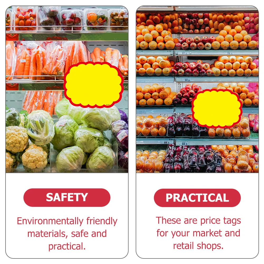 

20Pcs Price Label Cards Paper Explosion Shape Price Tags Sturdy Writable Commodity Labels for Store Market Promotional Sales